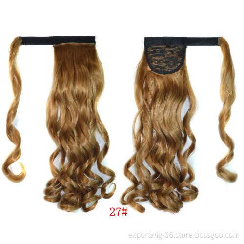 synthetic ponytail hair extensions braiding Clip on Ponytail Hair Extensions wavy Black Women synthetic hair chignon